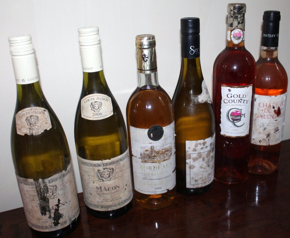 Appraisal: Six bottles of white and rose wine including two bottles