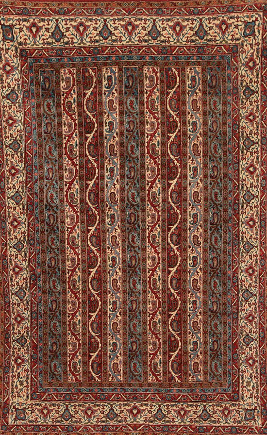 Appraisal: Qum Rug Third Quarter th Century Having nine vertical rows