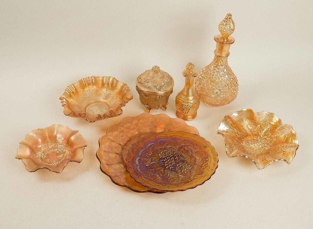 Appraisal: Assorted Carnival Glass Eight pieces of assorted Carnival glass Dimensions