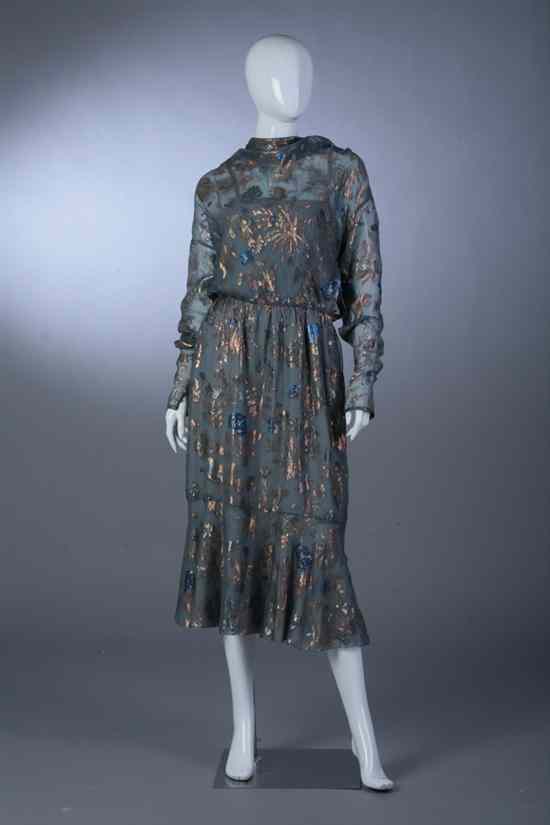 Appraisal: CHRISTIAN DIOR SILK AND METALLIC OVERLAY DRESS Autumn-Winter numbered Soft