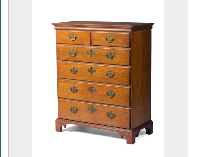 Appraisal: NEW ENGLAND MAPLE TALL CHEST OF DRAWERS The case with