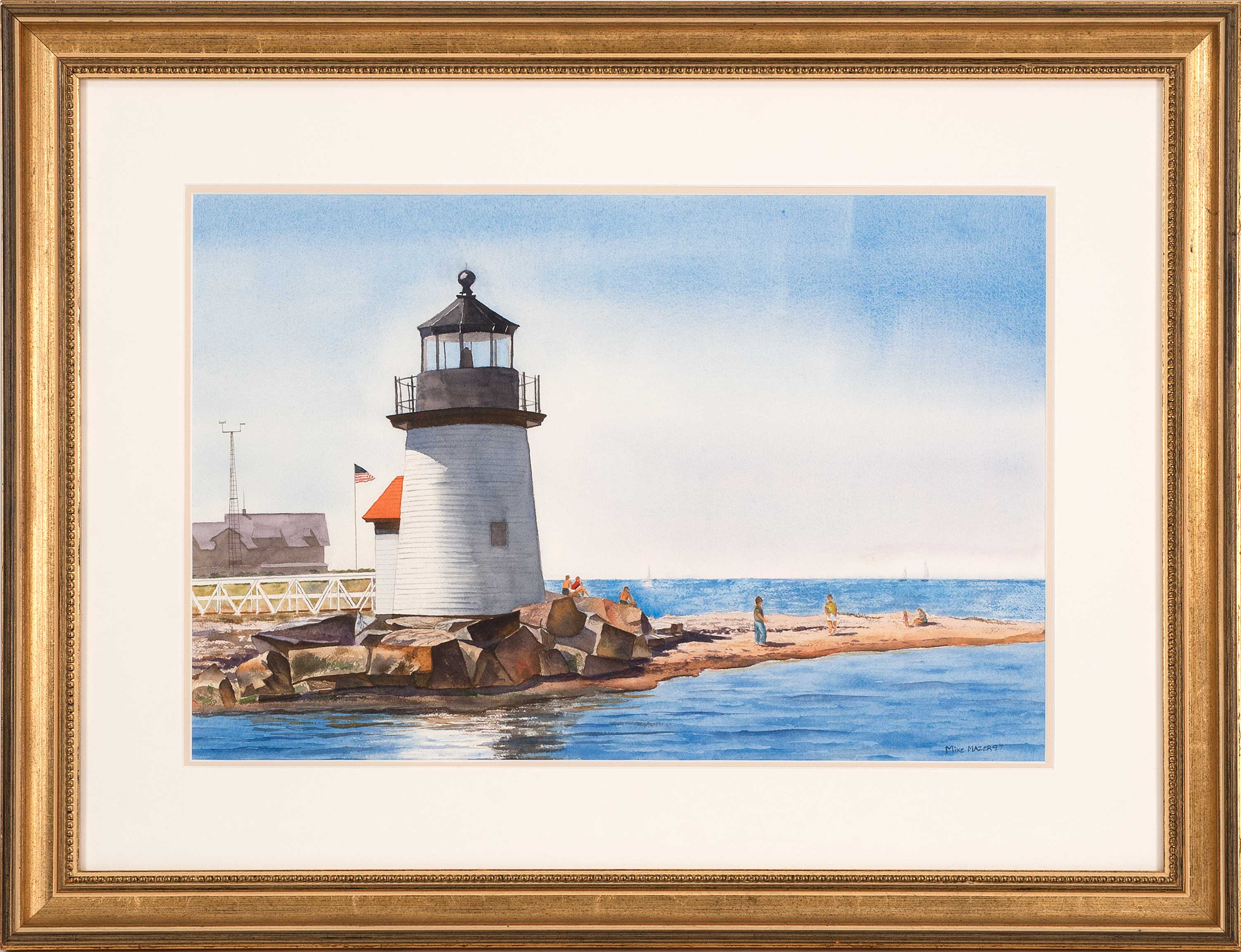 Appraisal: MIKE MAZERAmerican ContemporaryView from Brant Point Light Signed and dated