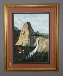 Appraisal: Don Griffiths signed W c western scene with eagle th