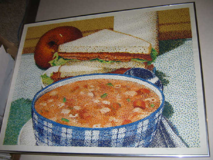 Appraisal: JERRY WILKERSON AMERICAN B Soup and Sandwich silkscreen print pencil