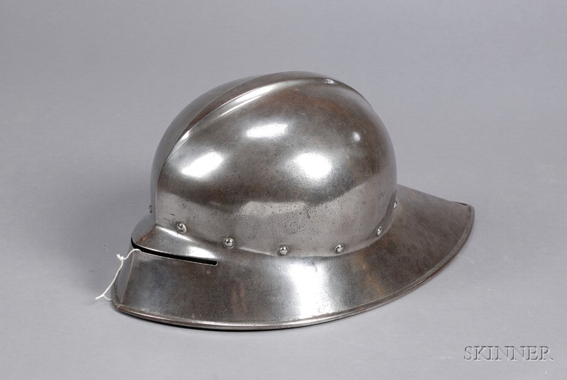 Appraisal: Mediaeval-style Steel Sallet Helmet with row of rivets at center