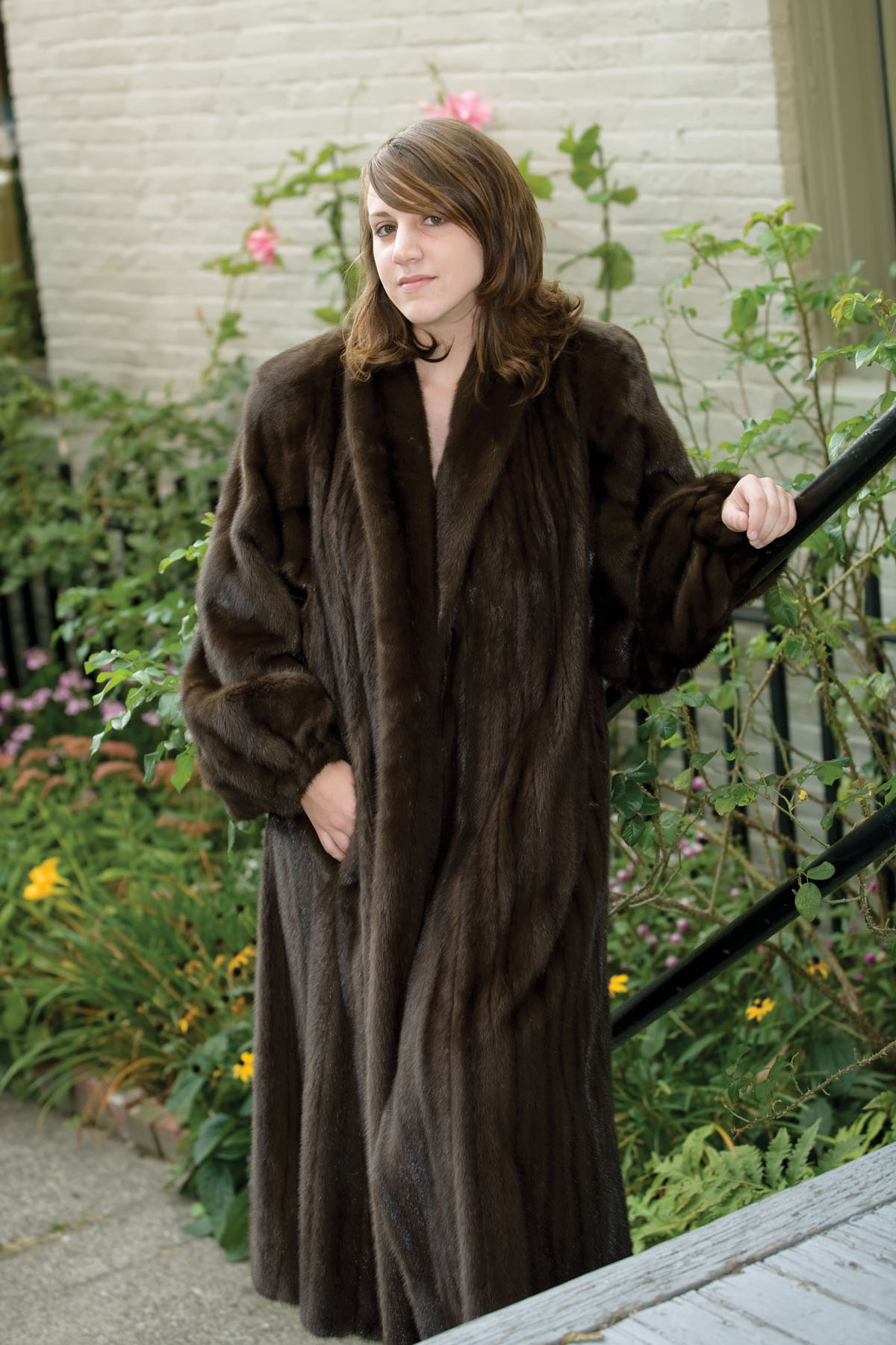 Appraisal: DEMIBUFF FULL LENGTH MINK COAT WITH SHAWL COLLAR GATHERED AT