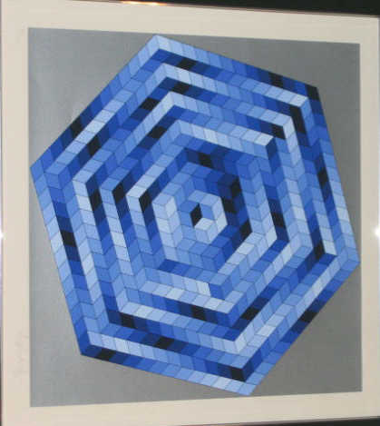 Appraisal: VICTOR VASARELY FRENCH HUNGARIAN - Blue Diamond color lithograph pencil