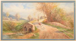 Appraisal: J A Beck Watercolor Landscape Painting J A Beck Watercolor