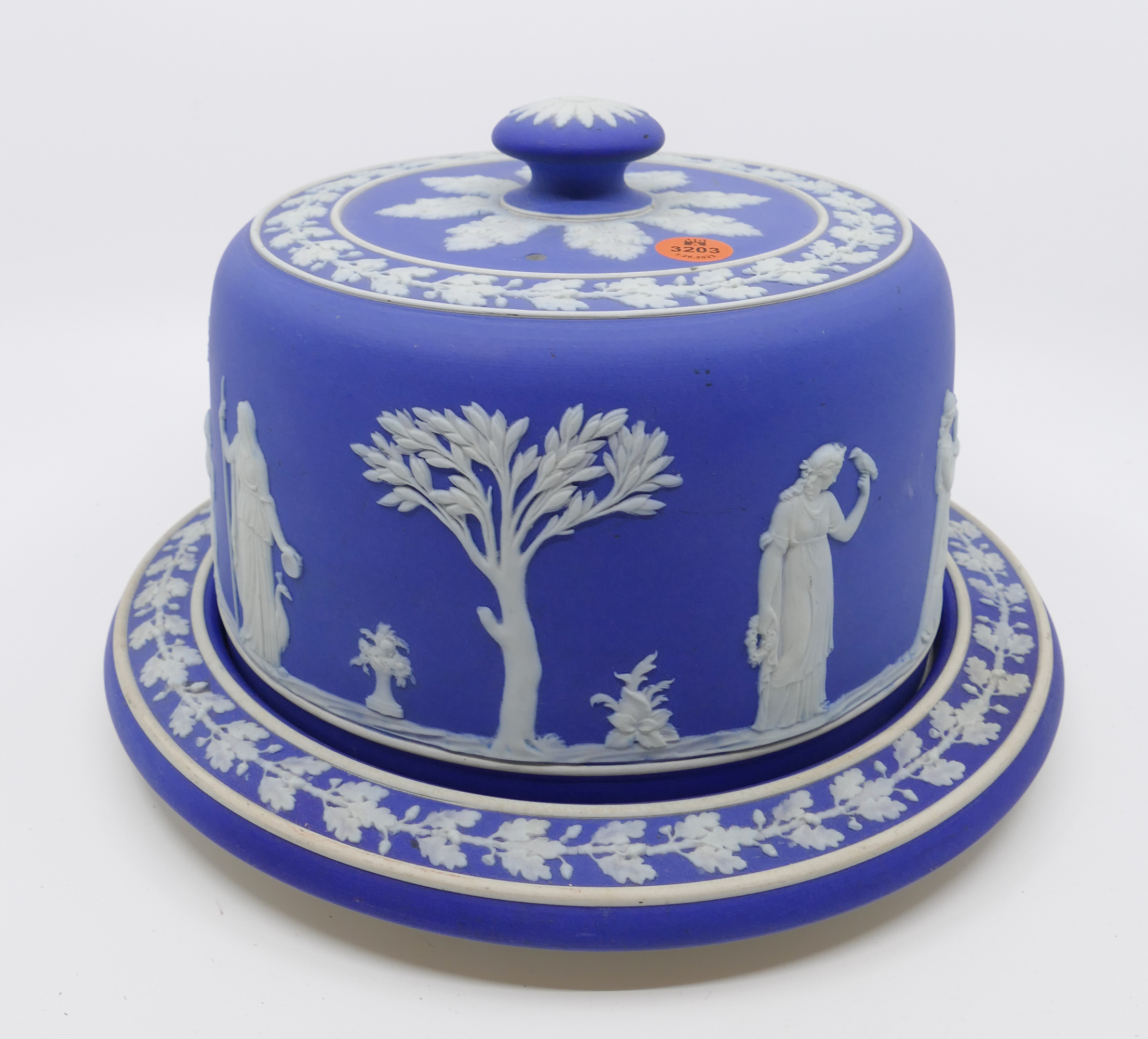 Appraisal: Wedgwood Blue Dipped Jasperware Cheese Dome Stamped 'Made in England'