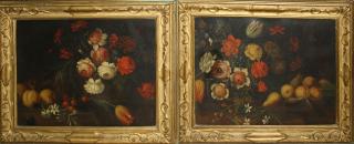 Appraisal: Pair of th c American School o c still lifes