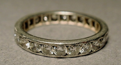 Appraisal: Platinum and diamond band size with twenty-four diamonds approx ct