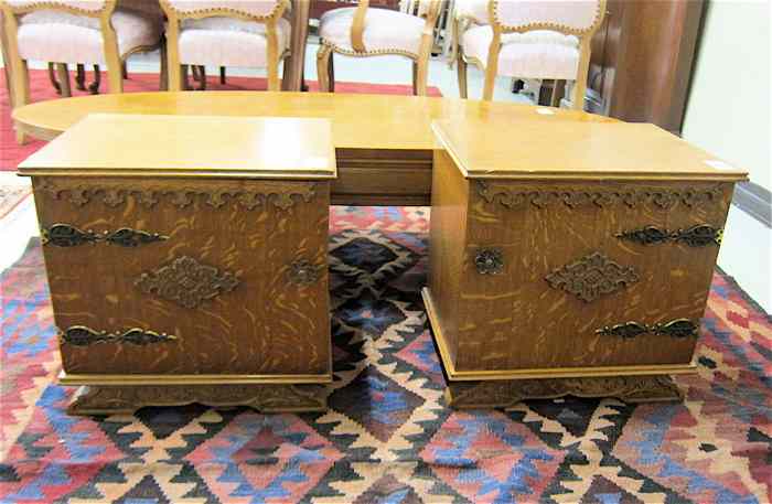 Appraisal: A PAIR OF OAK FLOOR CABINETS Continental mid- th century