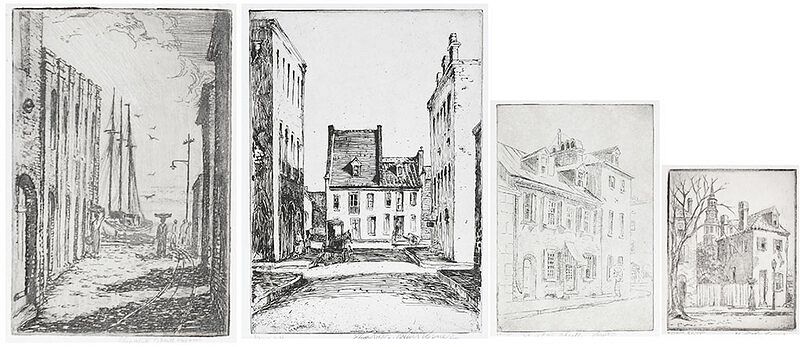 Appraisal: Elizabeth O'Neill Verner Charleston South Carolina - Four Etchings The