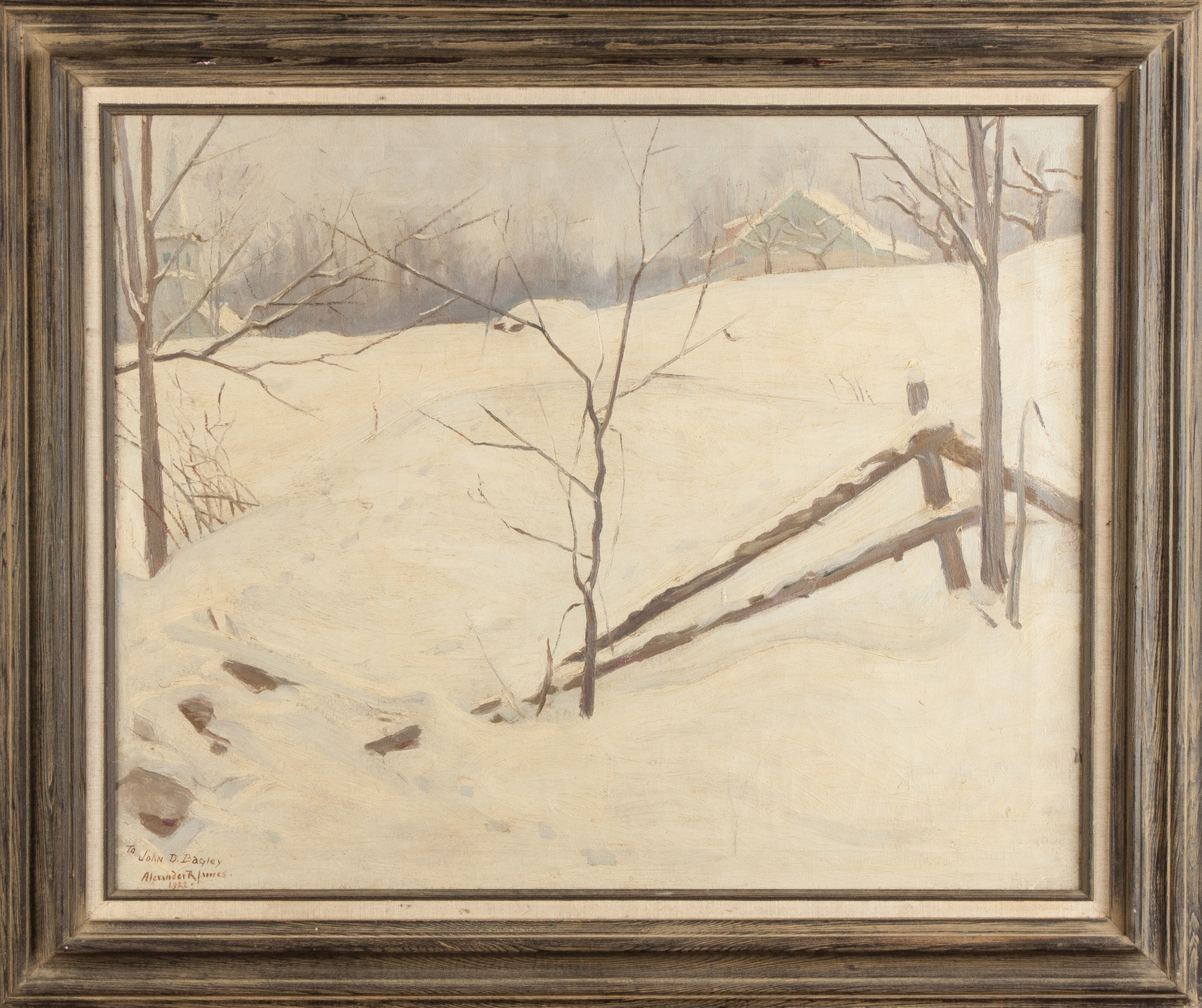 Appraisal: Alexander Robertson James American - Winter landscape Sgn Lower left