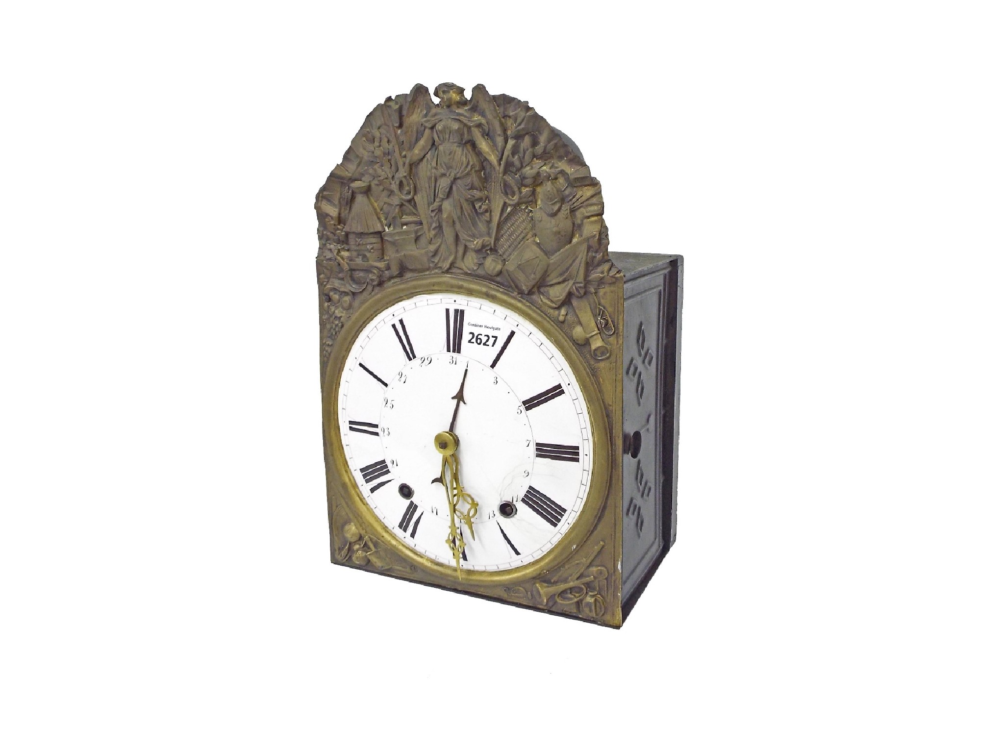 Appraisal: Comtoise convex dial wall clock with calendar dial within a