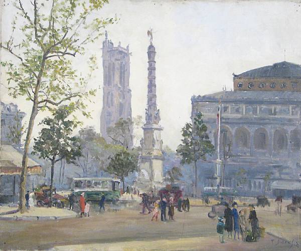 Appraisal: Therese Darche American th century A View of Place du