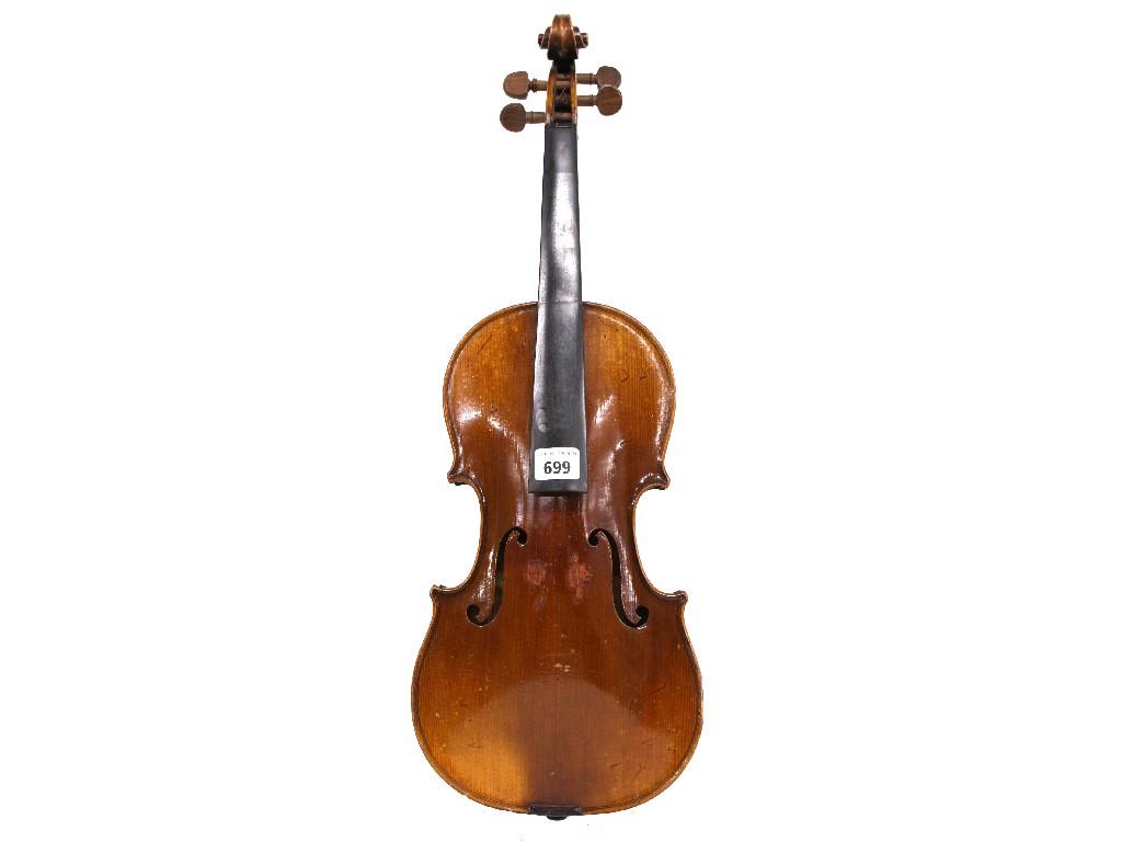 Appraisal: French violin labelled Copie d'Apres Antonio Torelli cm