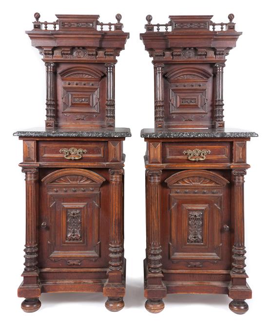 Appraisal: Sale Lot A Pair of Victorian Walnut Nightstands each having