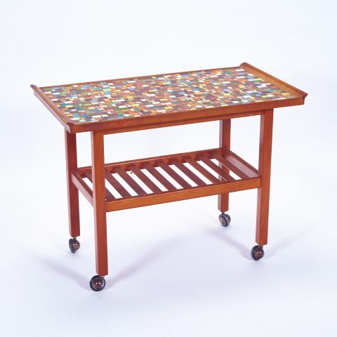 Appraisal: Brooklin Pottery Mosaic Tile Topped Table Theo Susan and Ben