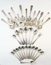 Appraisal: SPOONS - Lot of thirty-two miscellaneous sterling spoons Includes demitasse