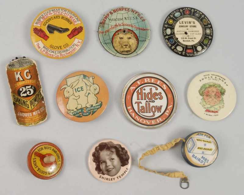 Appraisal: Lot of Mirrors Tape Measures Pin Holders Description Includes one