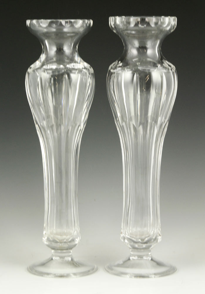 Appraisal: - Pr Late th C English Cut Crystal Vases Pair