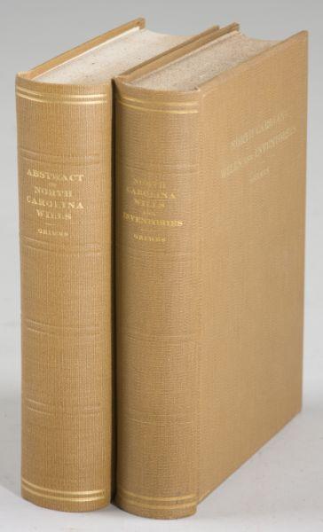 Appraisal: Two Books Covering Colonial North Carolina Wills Raleigh E M