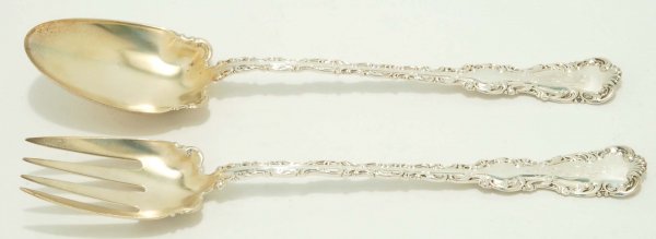 Appraisal: A Whiting Louis XV sterling silver long handled salad set