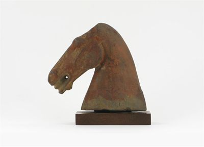 Appraisal: A Chinese model of a horse's head with traces of