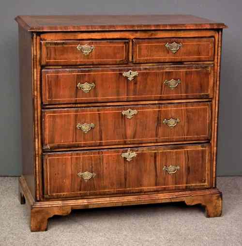 Appraisal: An th Century ''Provincial'' walnut chest of drawers with quarter