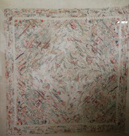 Appraisal: A Chinese silk embriodery depicting a Royal Palace mounted in