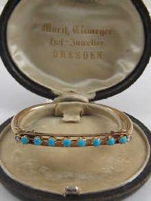 Appraisal: A Russian carat gold bangle marked St Petersburg set with