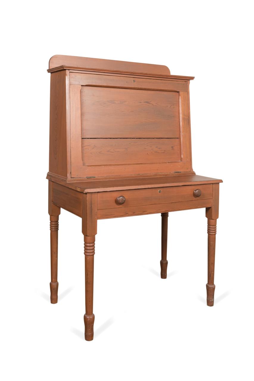 Appraisal: TH C GEORGIA PINE PLANTATION DESK Georgia pine plantation desk