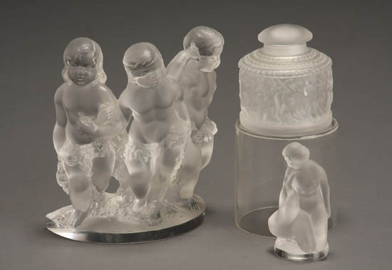 Appraisal: Lot Property of Various Owners Two Lalique Frosted and Molded