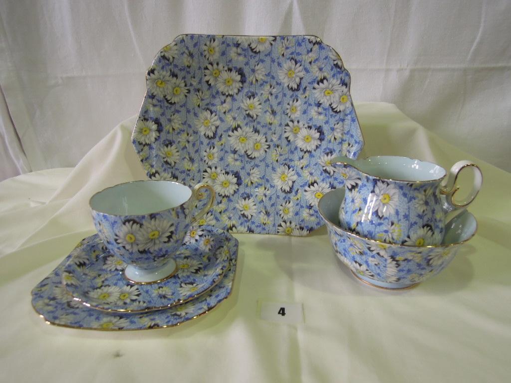 Appraisal: A collection of Shelley Chintz teawares with blue white and