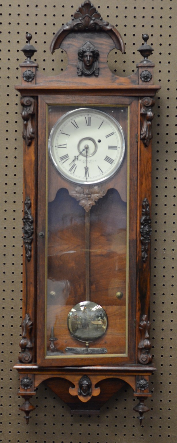 Appraisal: William Gilbert Clock Co REGULATOR No c rosewood case -day