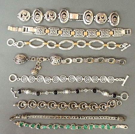 Appraisal: - Nine silver bracelets of various link styles and some