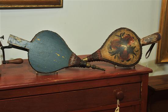 Appraisal: TWO PAIRS OF BELLOWS American late th century Paint and