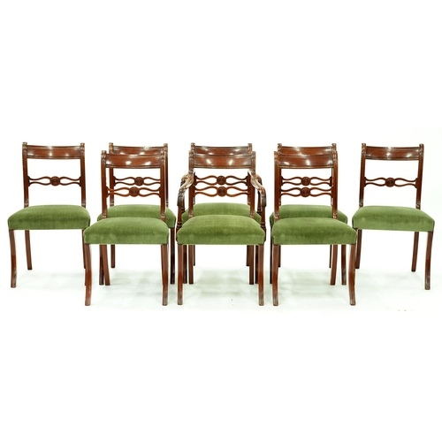 Appraisal: A set of eight mahogany dining chairs th c in