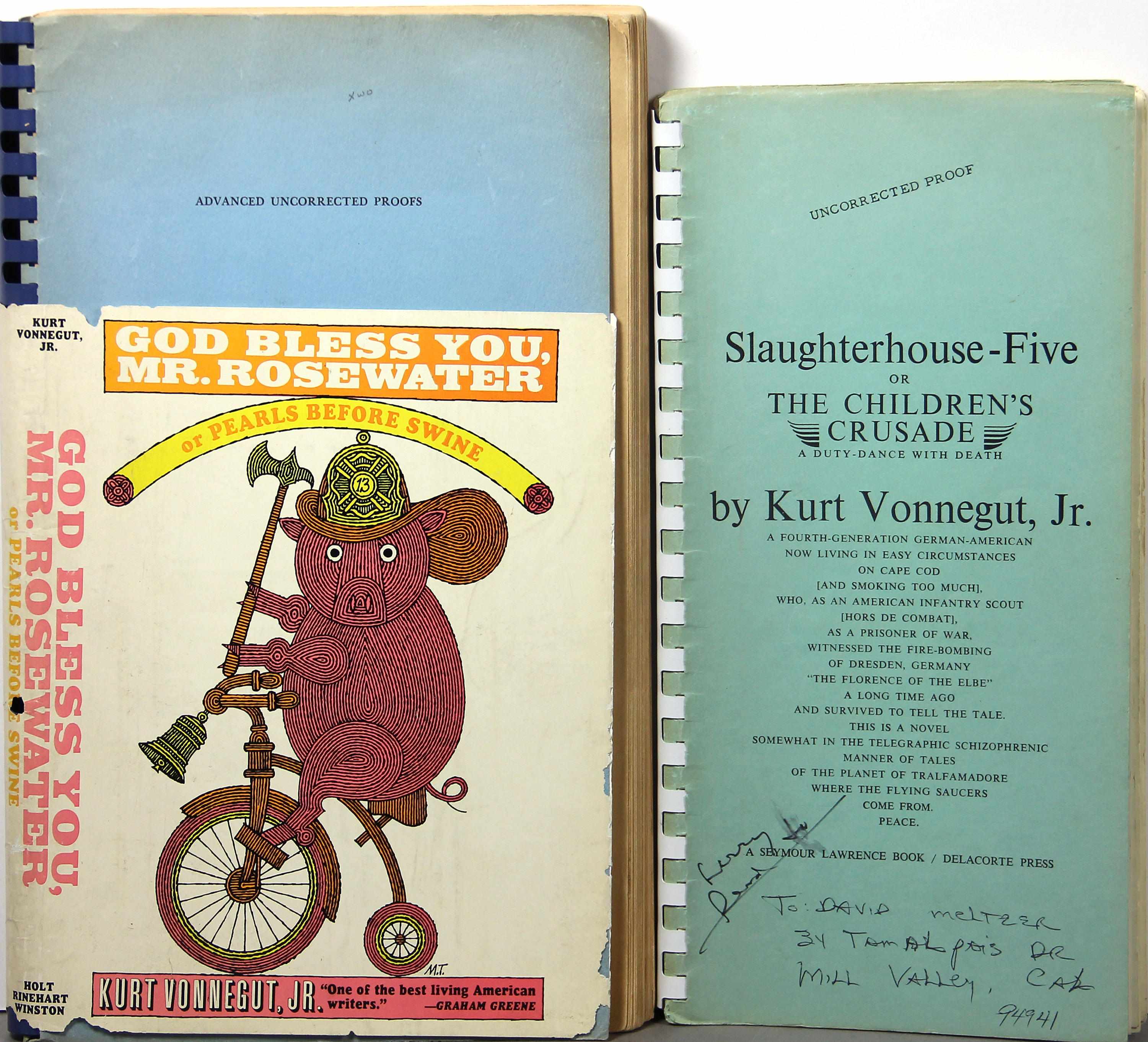 Appraisal: VONNEGUT KURT JR - God Bless You Mr Rosewater or