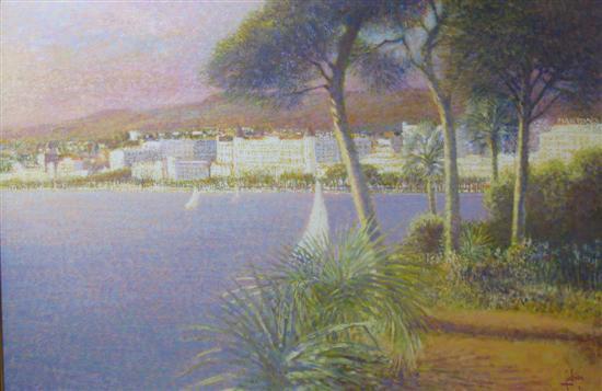 Appraisal: Louis Fabien born extensive landscape of coast of St Tropez