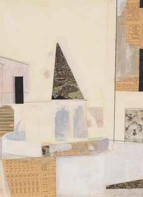 Appraisal: Robert Courtright American b Campagnian Fountain Gouache and collage on