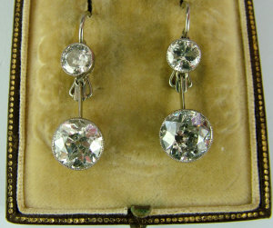 Appraisal: An Impressive pair of white gold and diamond pendant earrings