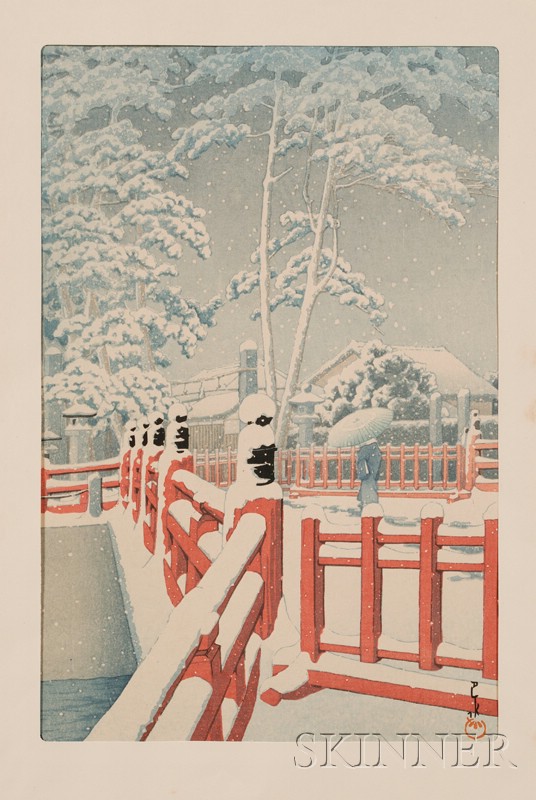 Appraisal: Hasui Print of Zozoji Temple first half th century framed