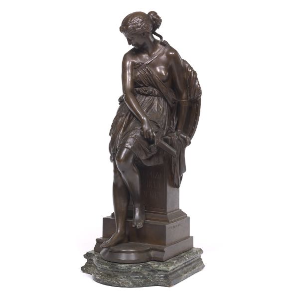 Appraisal: CLASSICAL STYLE BRONZE OF A SEATED WOMAN x x Woman