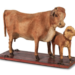 Appraisal: A German Calf and Cow Pull Toy Late th Early