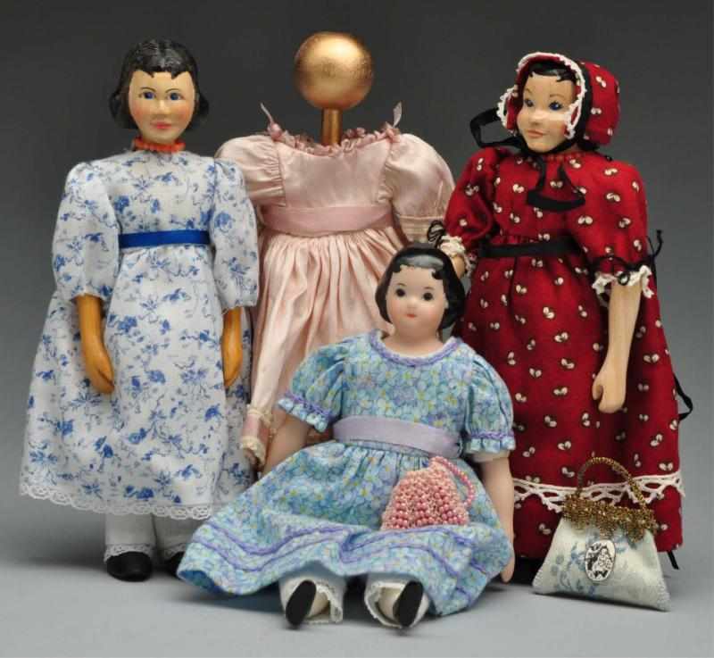 Appraisal: Lot of Artist Hitty Dolls Description Wood Hitty marked RM