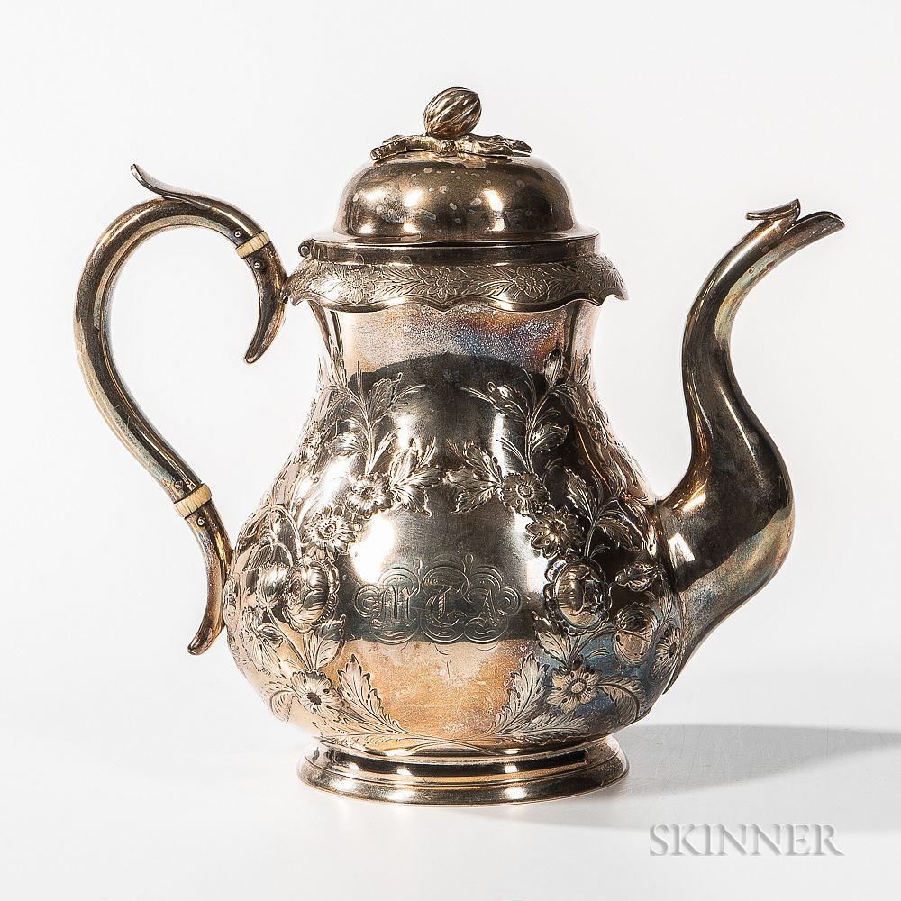 Appraisal: Jones Ball Poor Coin Silver Teapot Jones Ball Poor Coin