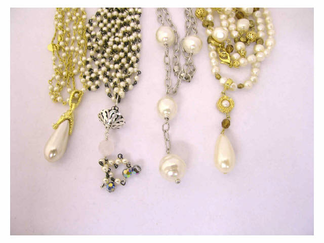 Appraisal: Four costume faux pearl necklaces