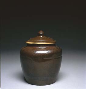 Appraisal: SONG JIN OIL SPOT GLAZED JAR Very finely potted and